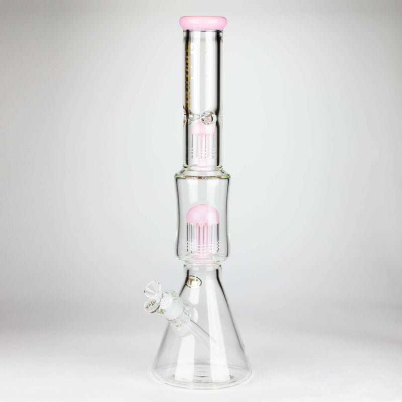 O Fortune | 18" Double Tree Perc Beaker Bong Assorted Colour