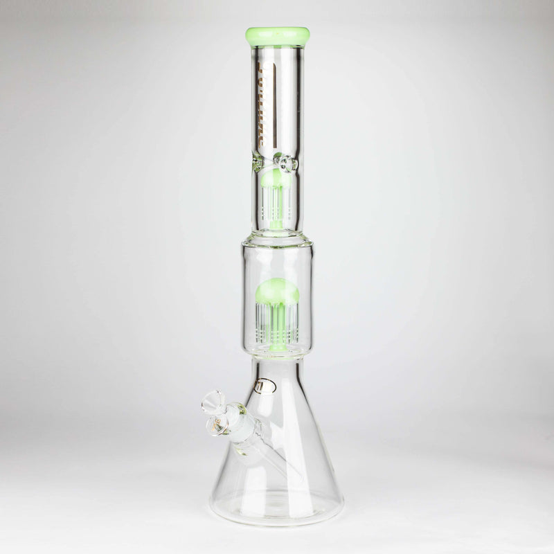 O Fortune | 18" Double Tree Perc Beaker Bong Assorted Colour