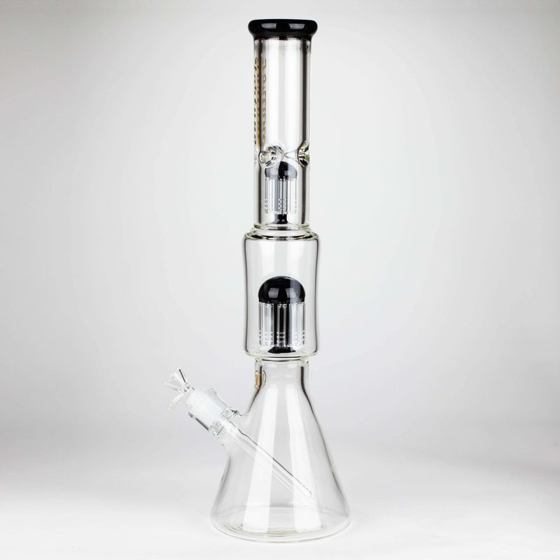 O Fortune | 18" Double Tree Perc Beaker Bong Assorted Colour