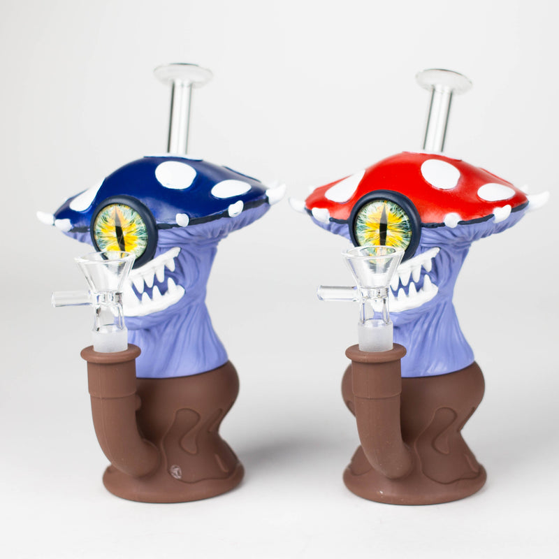 O 7.2" Vinyl Mushroom Monster Water Pipe