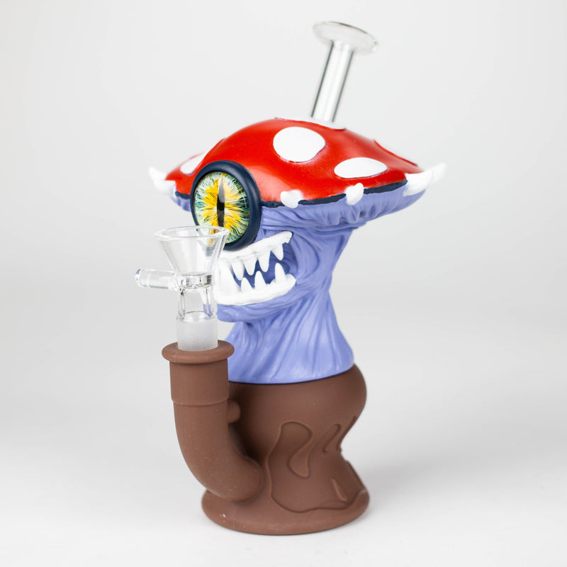 O 7.2" Vinyl Mushroom Monster Water Pipe