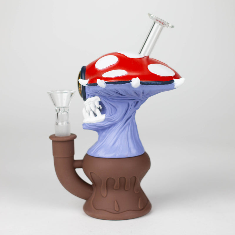 O 7.2" Vinyl Mushroom Monster Water Pipe