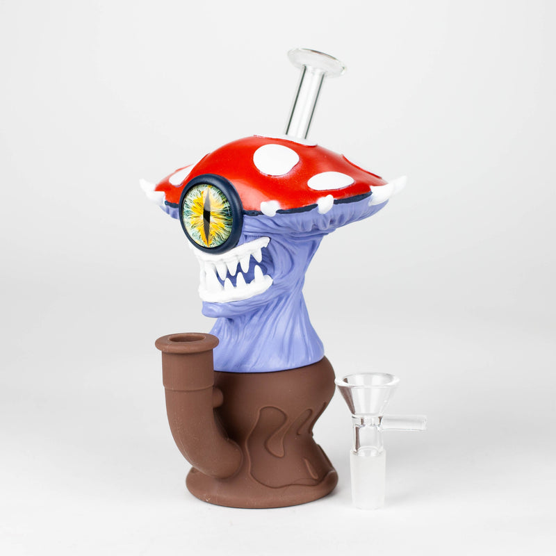 O 7.2" Vinyl Mushroom Monster Water Pipe