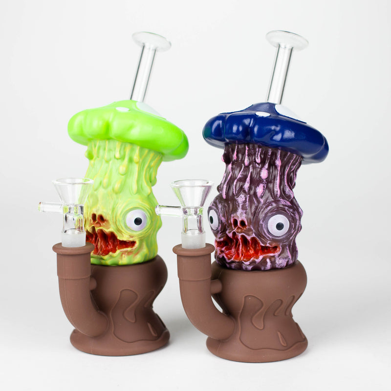 O 7.8" Vinyl Mushroom Monster Water Pipe