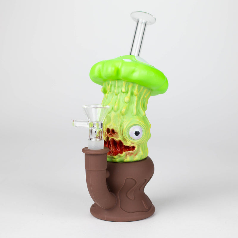 O 7.8" Vinyl Mushroom Monster Water Pipe