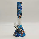 Fortune | 11" Graphic Silicone with glass percolator bong - Assorted [SP1060P] Resin · Silicone · Plastic Bong Fortune