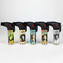 StriKo | Bob Marley Easy Grip single flame Refillable Torch lighter Display of 15 Torch BB Canada Design A