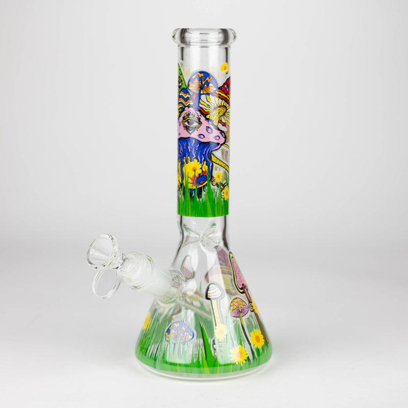 O 10" Glass Bong With The Nature Design