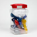 4.5” Assorted design Soft glass hand pipe Jar of 12 Glass Pipe Bongzie Smokes