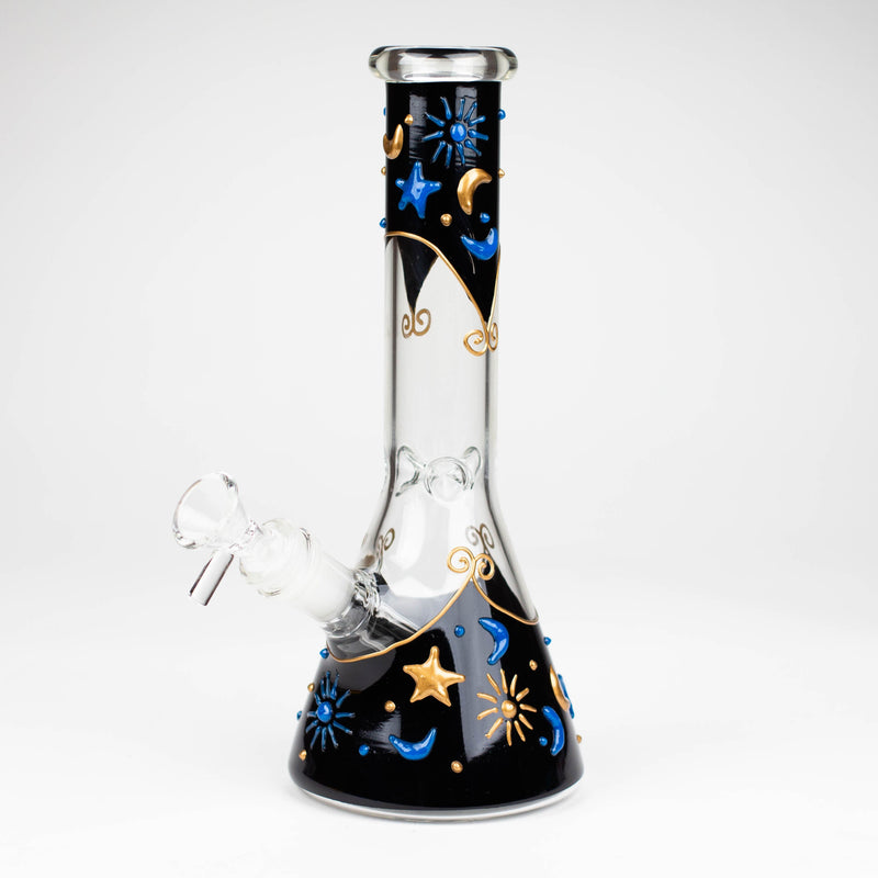 O 10" 3D Glass Bong With The Sky Design