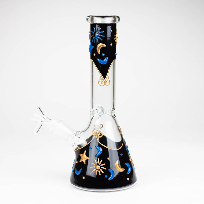 O 10" 3D Glass Bong With The Sky Design