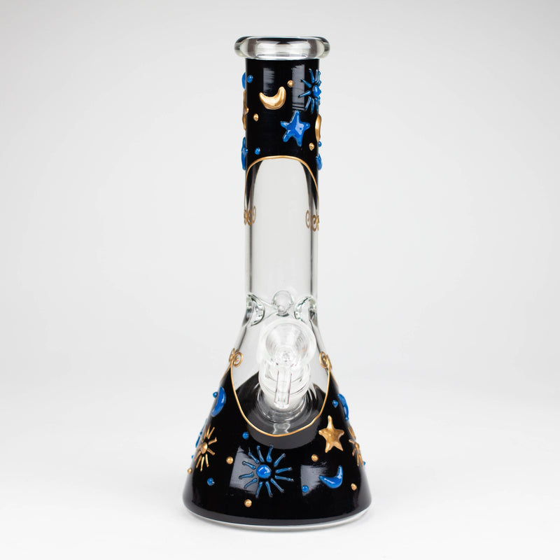 O 10" 3D Glass Bong With The Sky Design