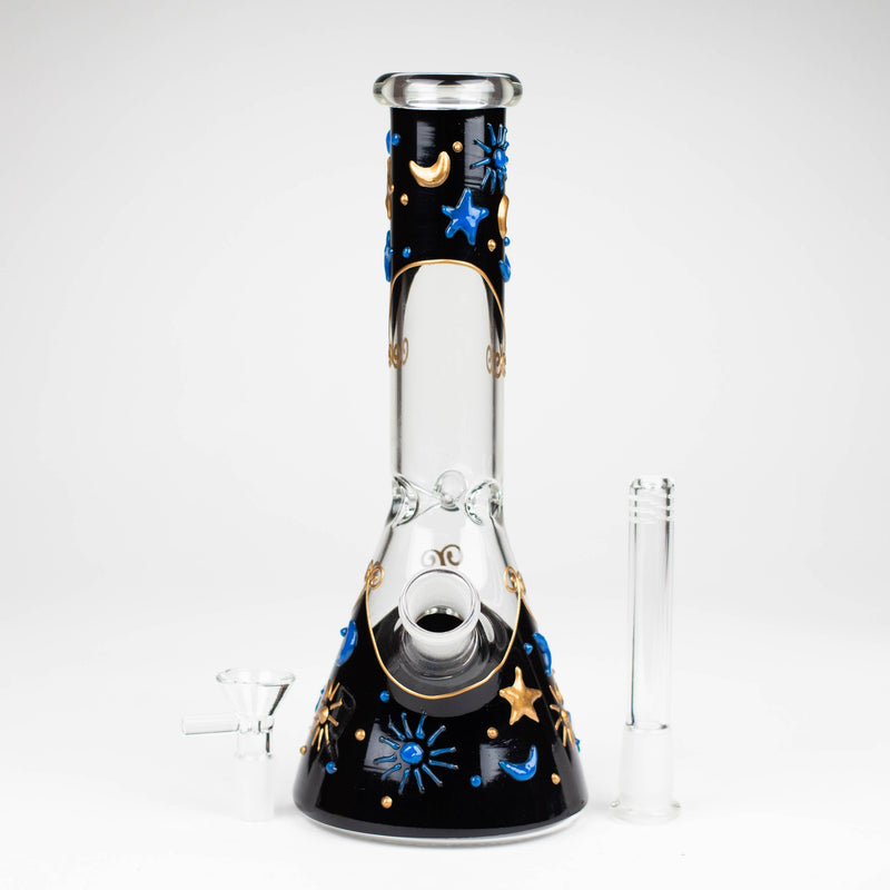 O 10" 3D Glass Bong With The Sky Design