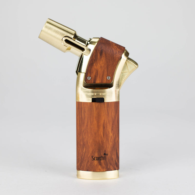 O Scorch Torch |  5.25″ 45 degree Single flame Wooden  torch lighter [61715-1]