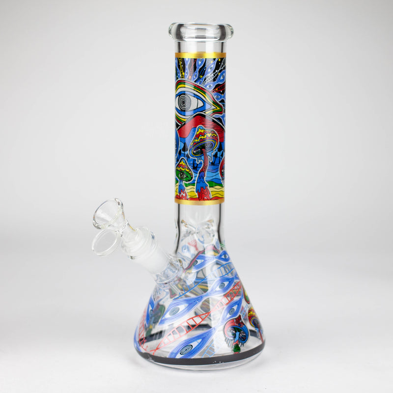 O 10" Glass Bong With Eye Design