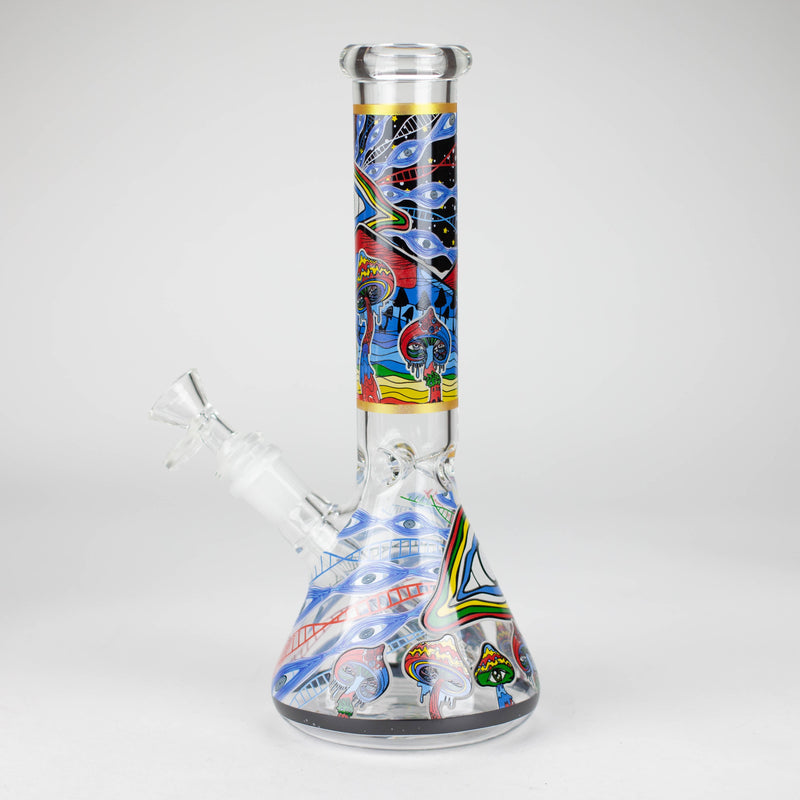 O 10" Glass Bong With Eye Design