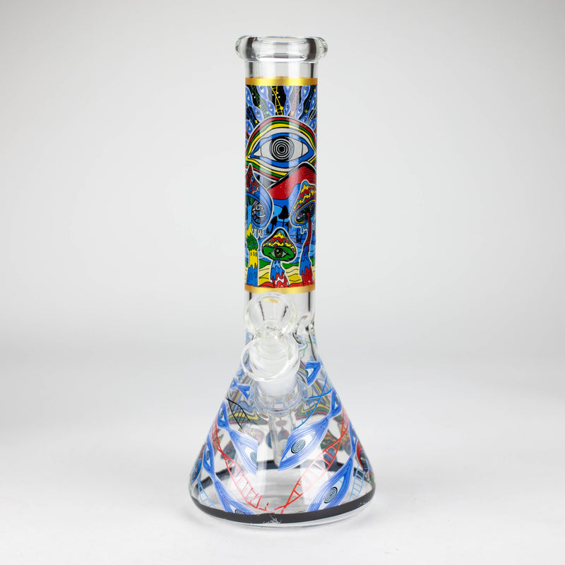 O 10" Glass Bong With Eye Design