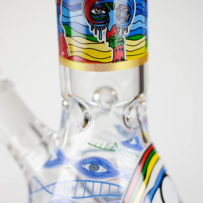 O 10" Glass Bong With Eye Design