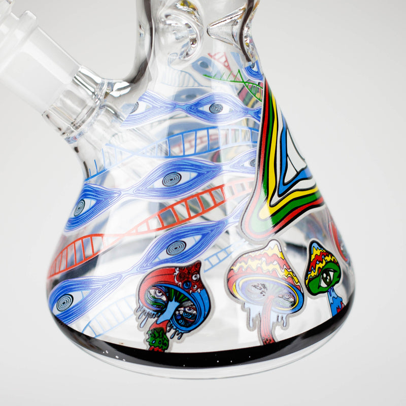 O 10" Glass Bong With Eye Design