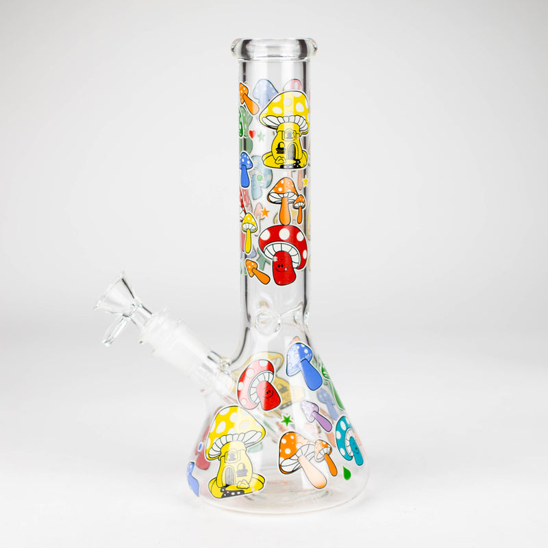 O 10" Glass Bong With Cartoon Design