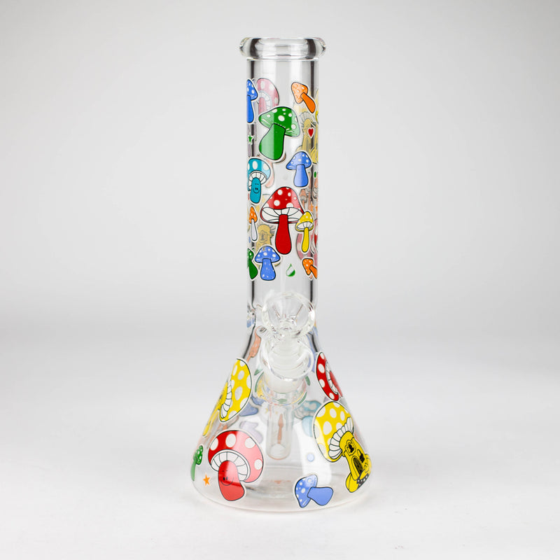 O 10" Glass Bong With Cartoon Design