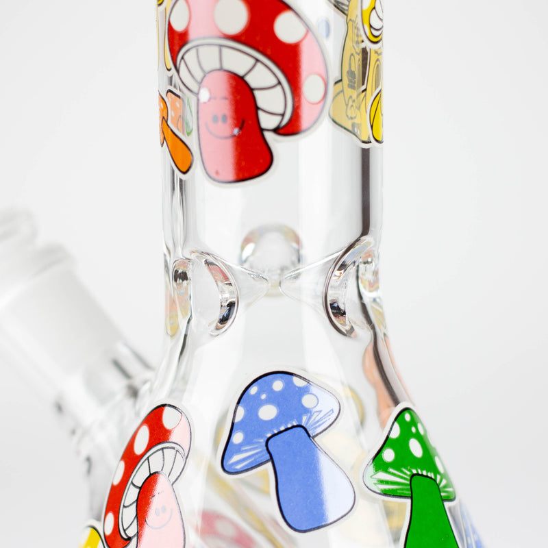 O 10" Glass Bong With Cartoon Design