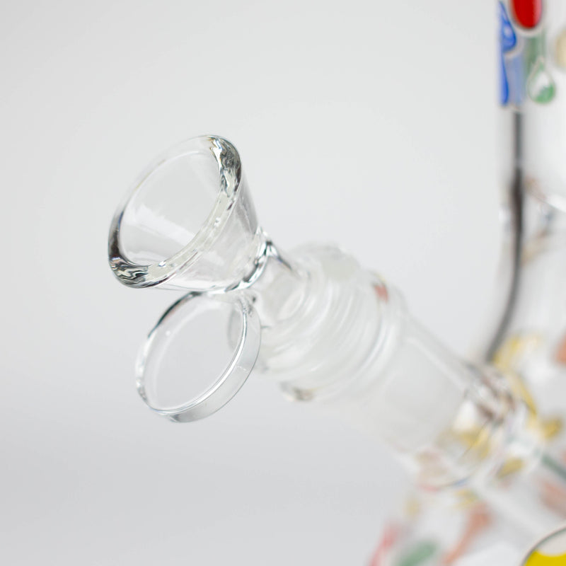 O 10" Glass Bong With Cartoon Design