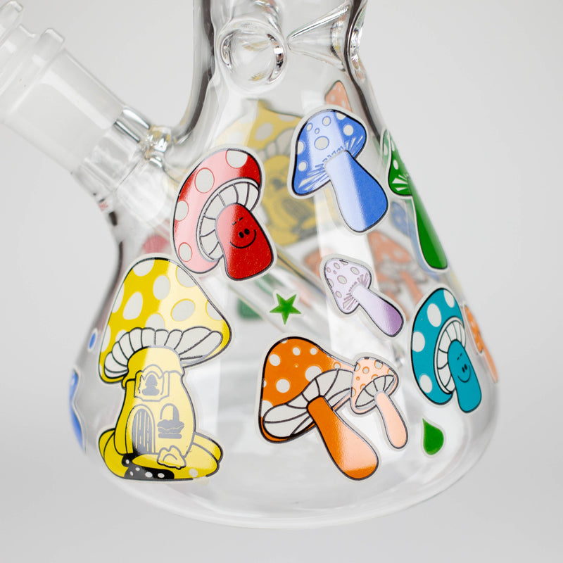 O 10" Glass Bong With Cartoon Design