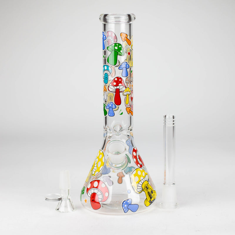 O 10" Glass Bong With Cartoon Design