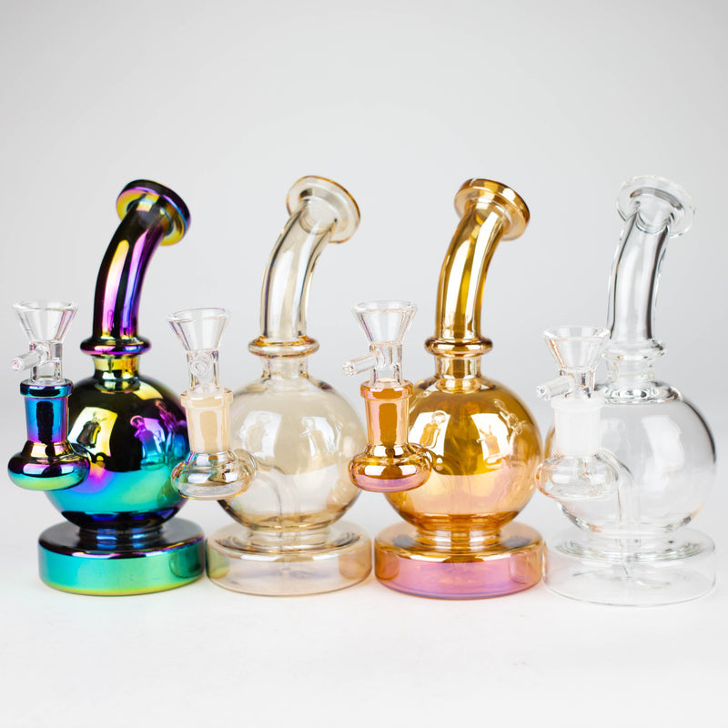 O 7" Solid Color Electroplate Glass Bong