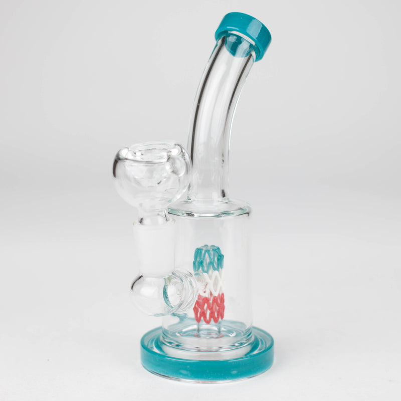 O 6" bent neck glass bong with diffuser-Assorted