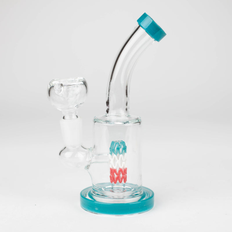 O 6" bent neck glass bong with diffuser-Assorted