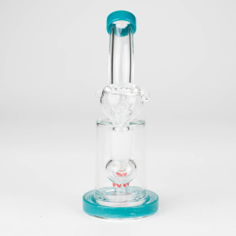 O 6" bent neck glass bong with diffuser-Assorted