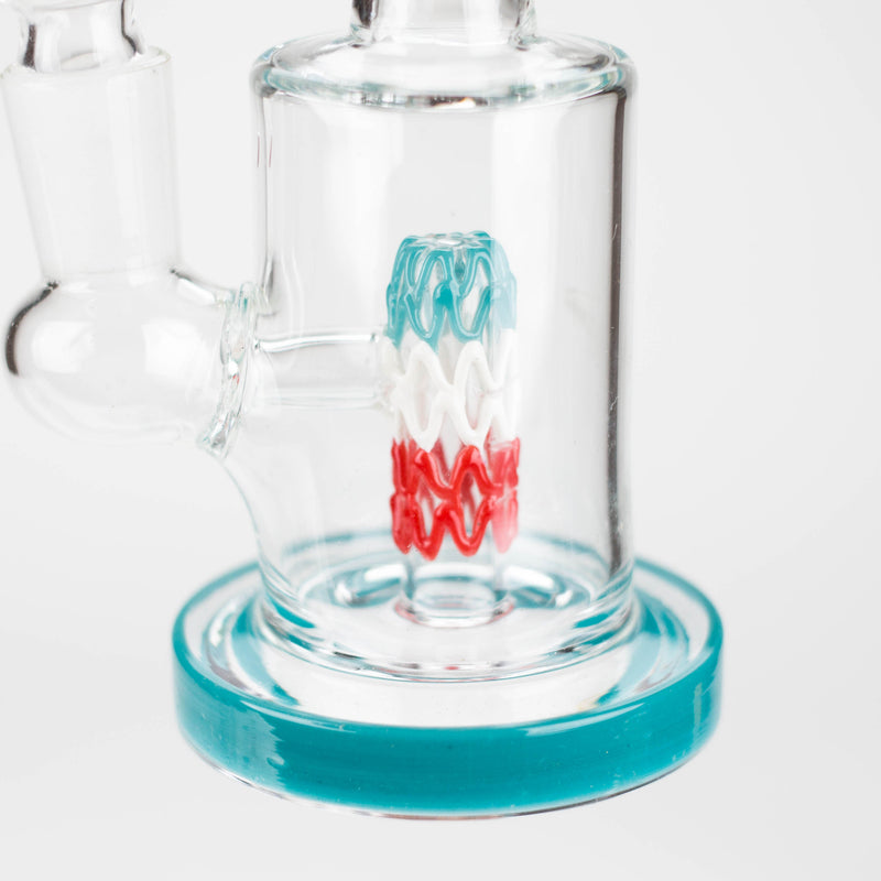 O 6" bent neck glass bong with diffuser-Assorted