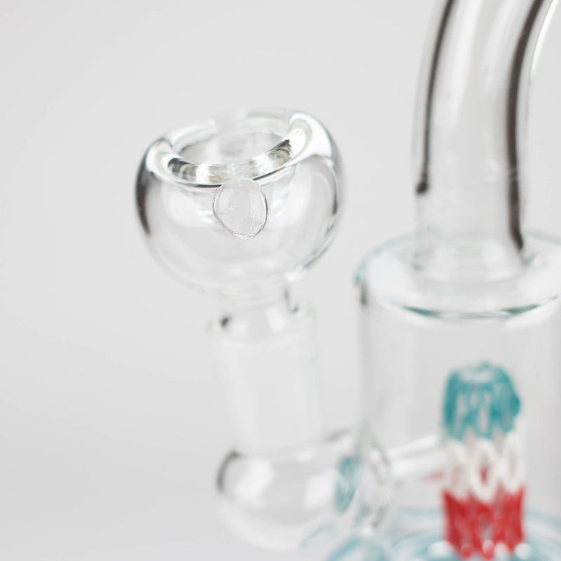 O 6" bent neck glass bong with diffuser-Assorted