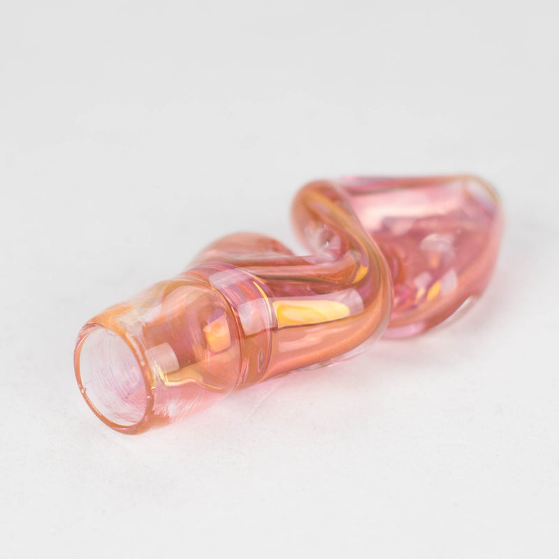 O 2.5" Pink Gold fumed Glass Twist Pipe Pack of 4