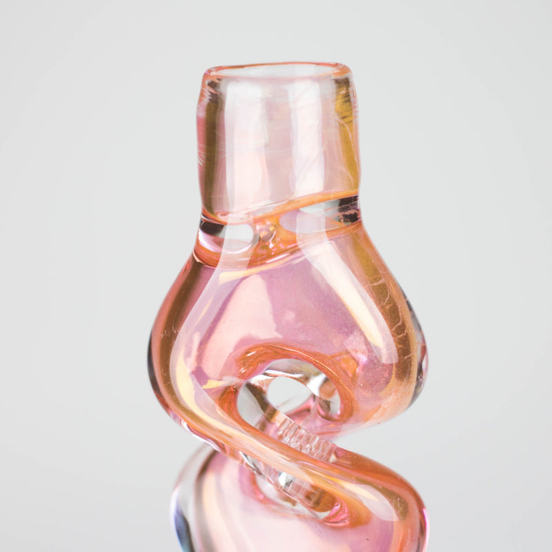 O 2.5" Pink Gold fumed Glass Twist Pipe Pack of 4