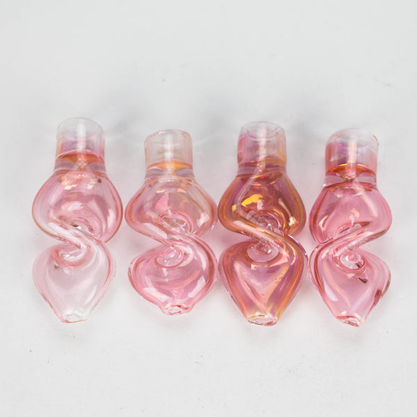 O 2.5" Pink Gold fumed Glass Twist Pipe Pack of 4