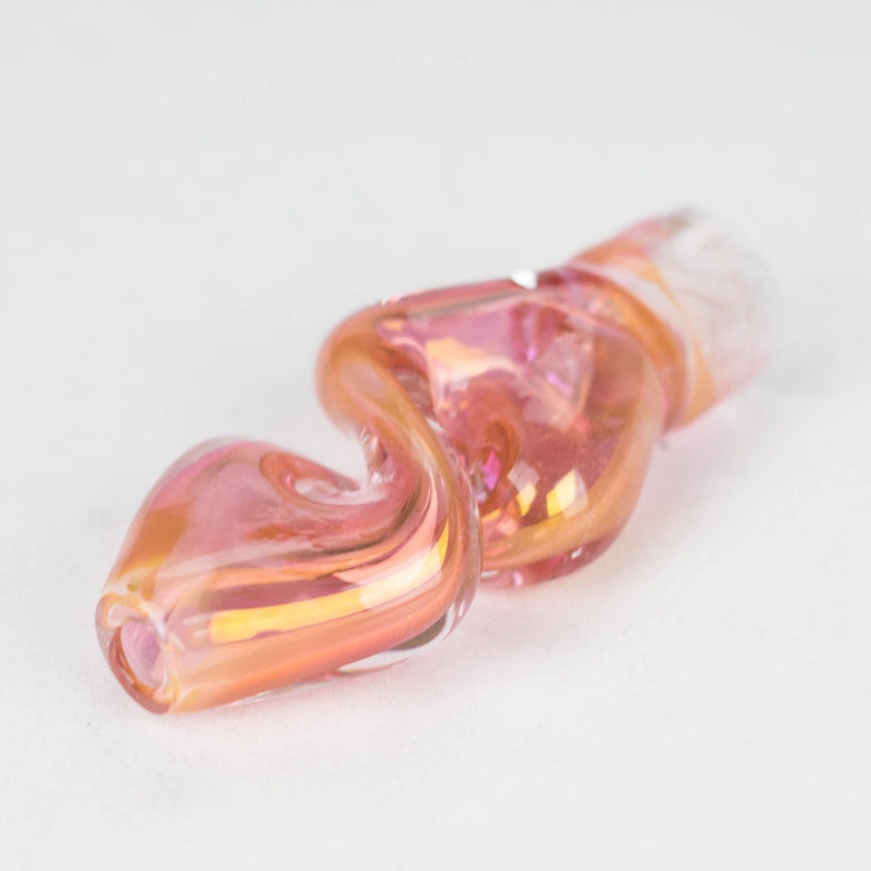 O 2.5" Pink Gold fumed Glass Twist Pipe Pack of 4