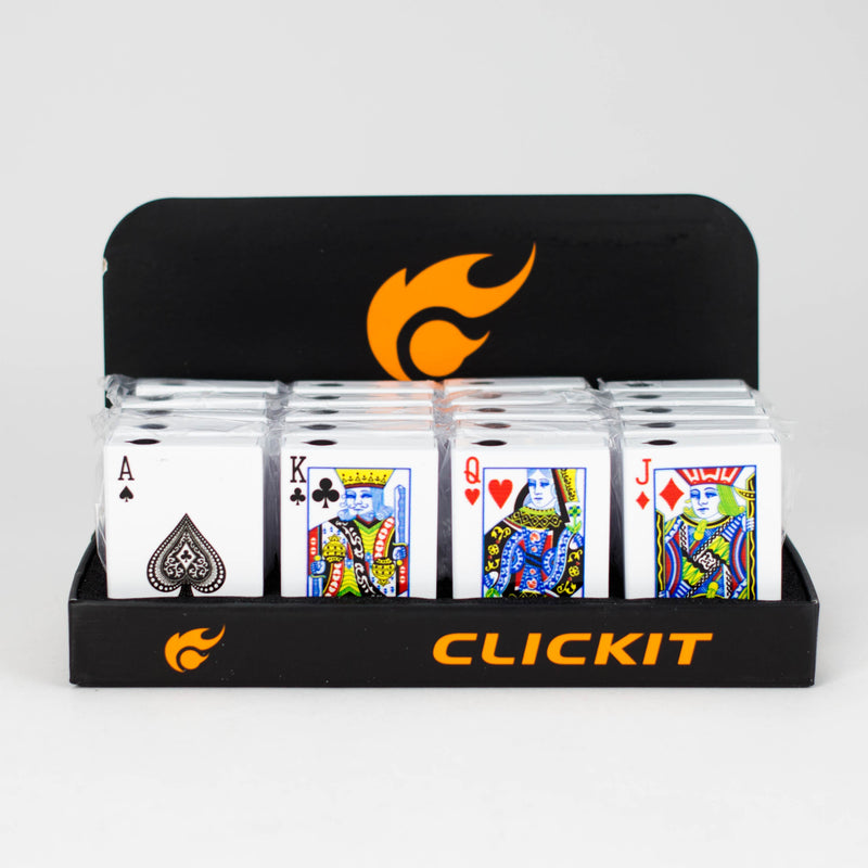 O Click It | Single Flame Sliding Porker Card Shape Lighter [GH-9289]