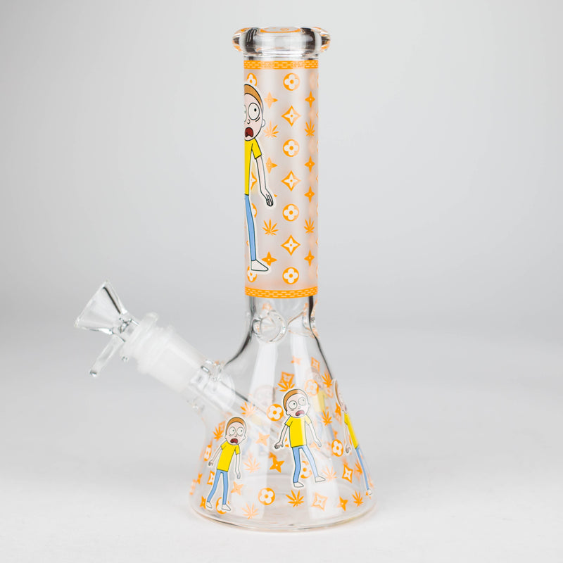 O 8" Glow In The Dark 4mm glass bong