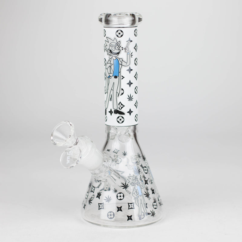 O 8" Glow In The Dark 4mm glass bong