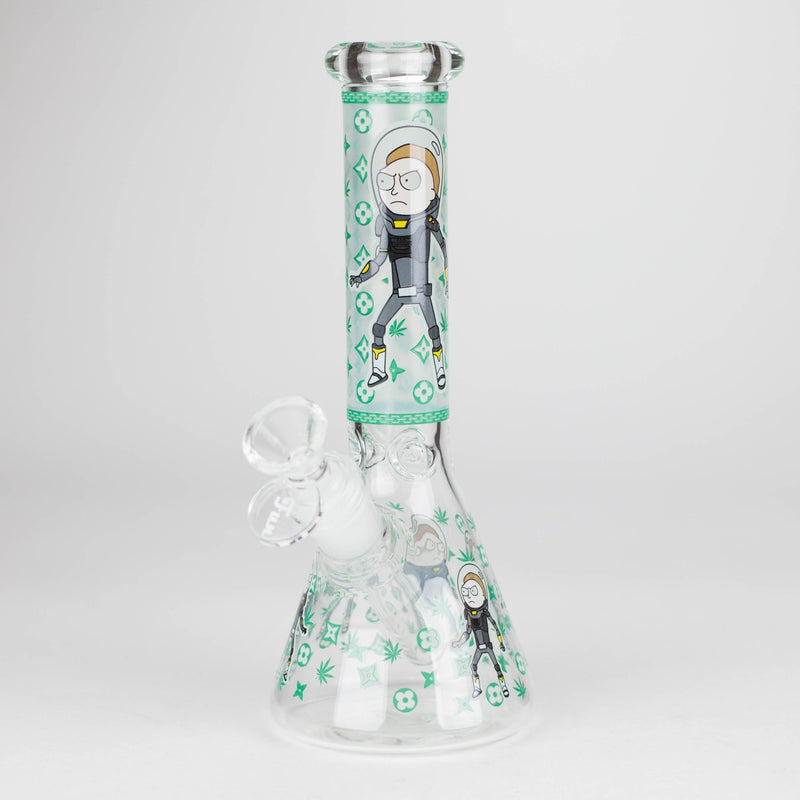 O 8" Glow In The Dark 4mm glass bong