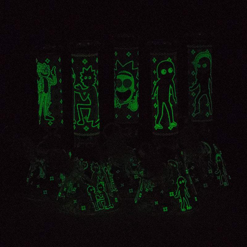 O 8" Glow In The Dark 4mm glass bong