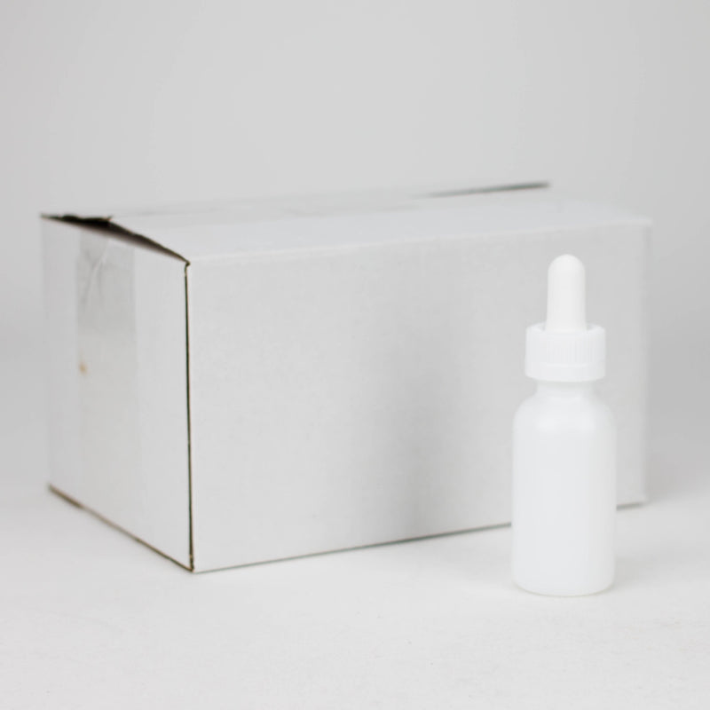 O 30ml Matt White  Bottles with Dropper - Box of 12