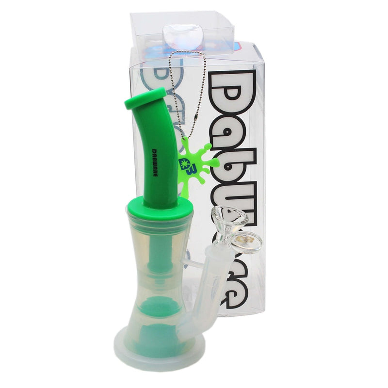 Silicone Bubbler Dabware Platinum 10" Double Perc (Green)_0