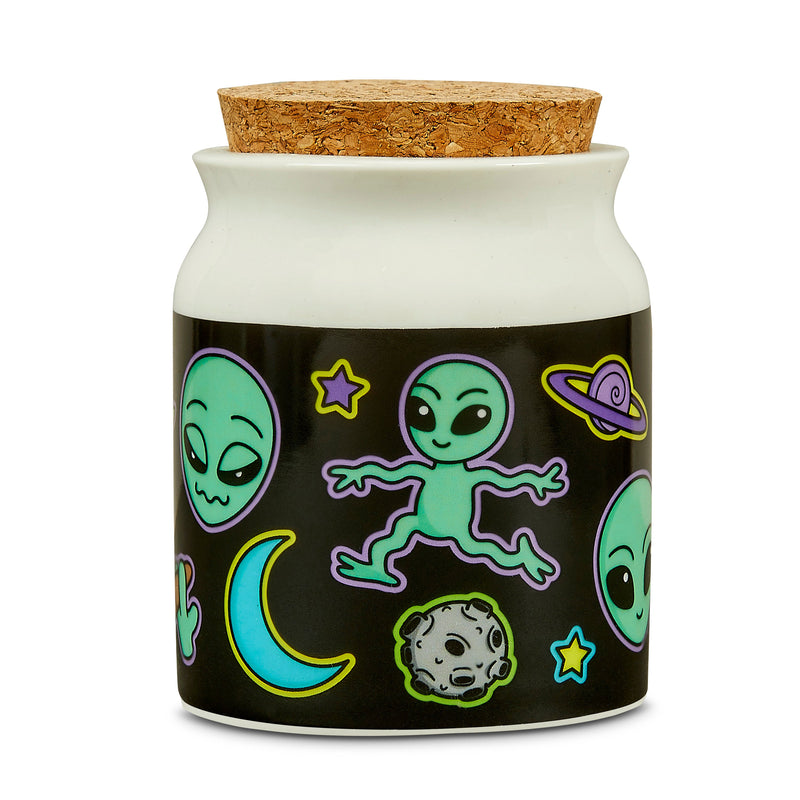 Mini Stash jar with Alien - Spaceship design in 12 pc display_1