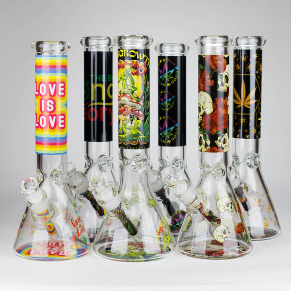 O 14″ Design Exclusive License Glass 7mm Bong Beaker Bong-Box of 6 [C1559-COMBO A]