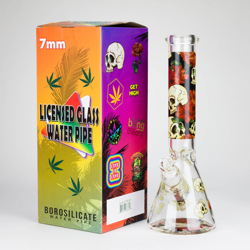 O 14″ Design Exclusive License Glass 7mm Bong Beaker Bong-Box of 6 [C1559-COMBO A]