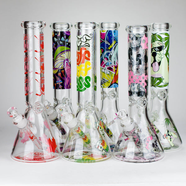 O 14″ Design Exclusive License Glass 7mm Bong Beaker Bong-Box of 6 [C1559-COMBO B]